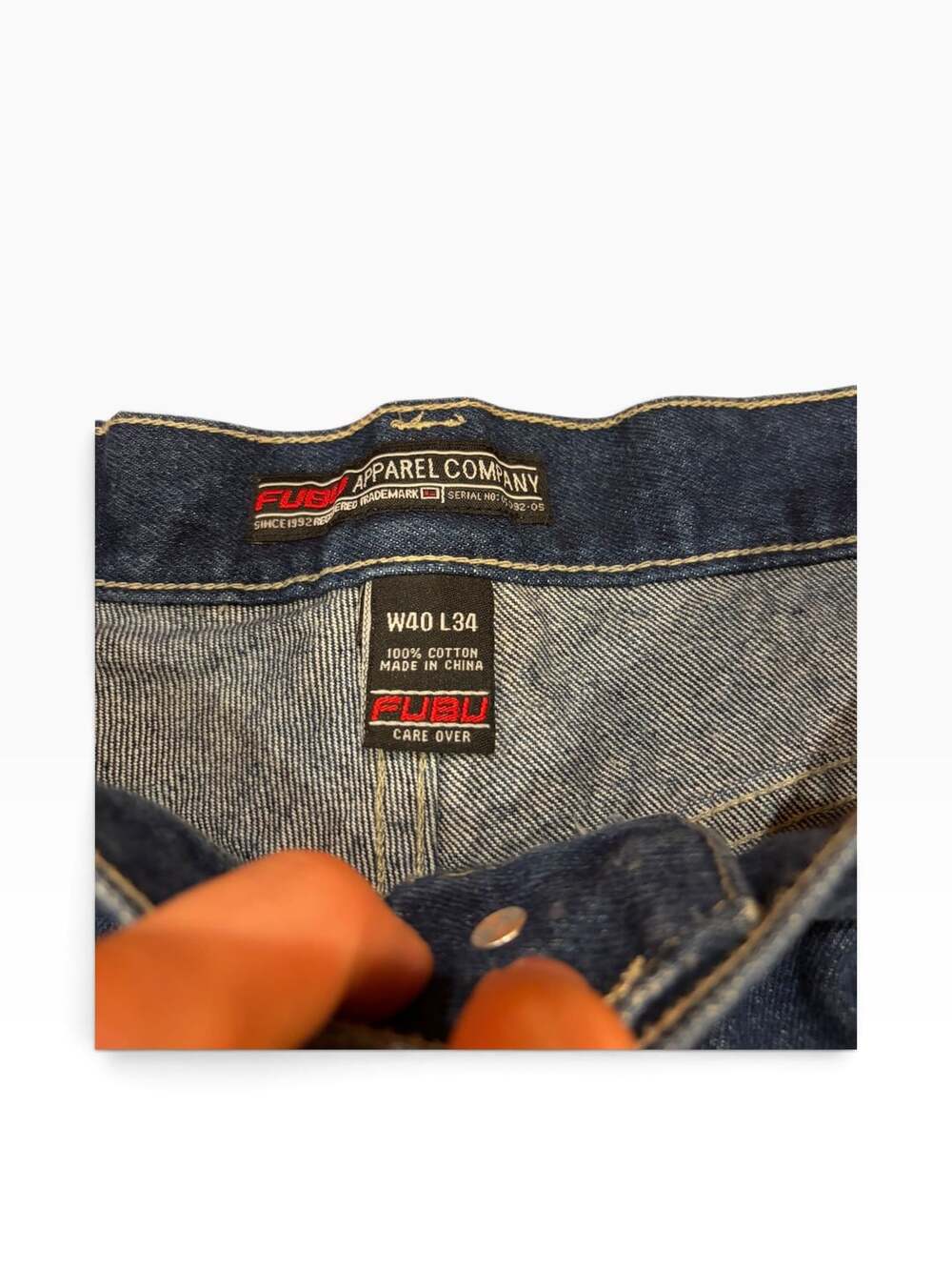 Vintage FUBU Apparel Company Dark Blue Denim Jeans Size W40 L34 - Picture 2 of 5